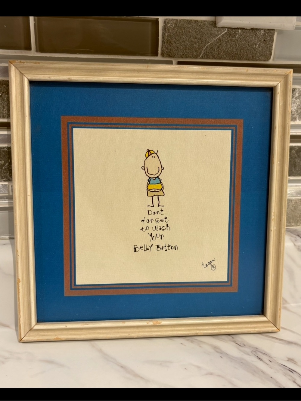 Vintage William Eagan illustration “ Don’t Forget to wash your Bellybutton print